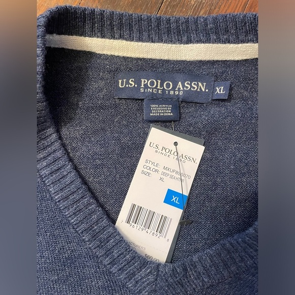 US Polo Assn NWT Long Sleeve Sweater-Size XL-Blue Gray - Picture 3 of 6